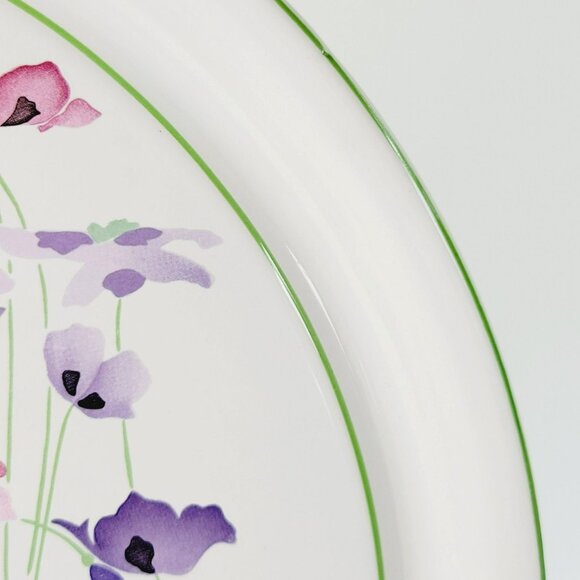 Block Midsummer 12" Round Serving Platter Garden Watercolor Pastel Flowers - Picture 5 of 10